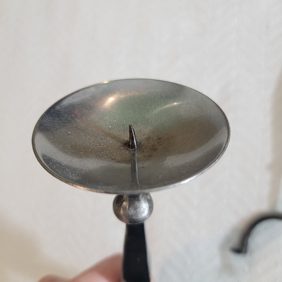 Set of‎ 3 Brutalist Handmade Metal Candlesticks MCM Midcentury Modern Rustic - Picture 10 of 13